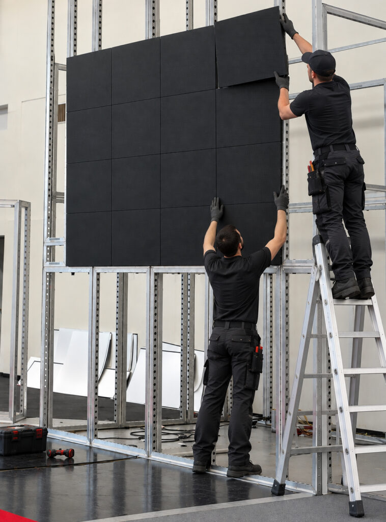 LED  Videowand Montage in Bematrix Rahmen